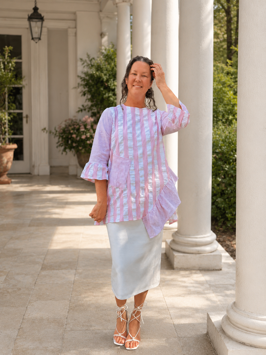 Keely Ruffle Striped Tunic – Zadie B's Fashions