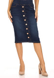 Dark Indigo Wash Skirt  77803