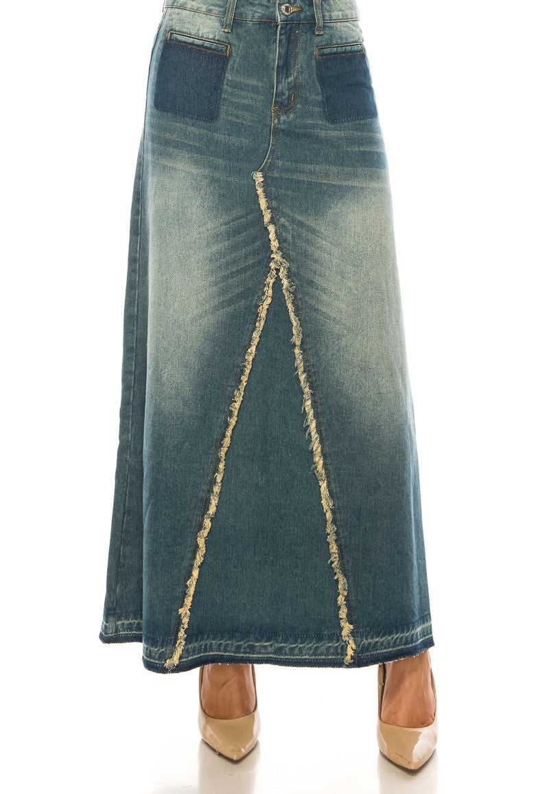 Long A-line Denim Skirt – Zadie B's Fashions