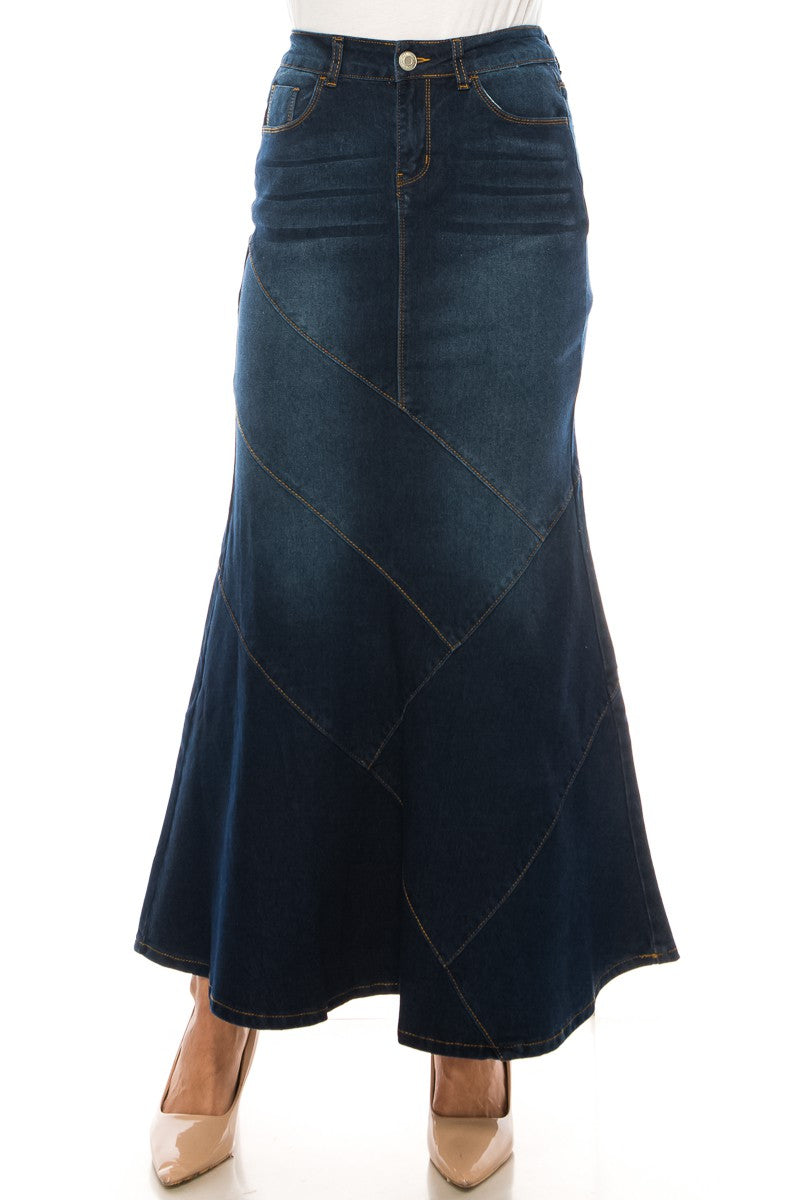 Mermaid Denim Maxi Skirt – Zadie B's Fashions