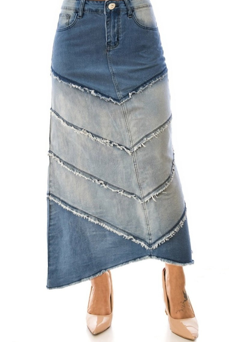 Chevron Denim Skirt – Zadie B's Fashions