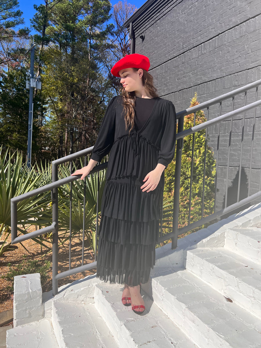 Scottie Tie Ruffled Cardigan – Zadie B's Fashions