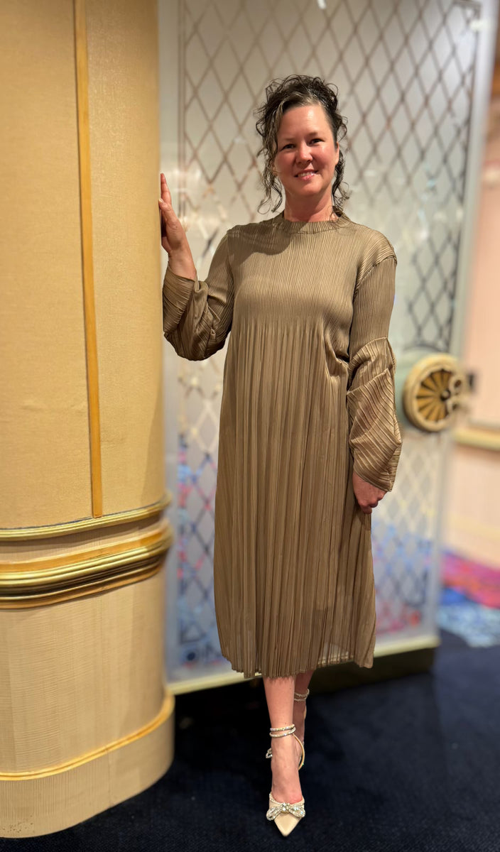 theredthread】S ribbon dress pleats THEREDTHREAD / ザレッド