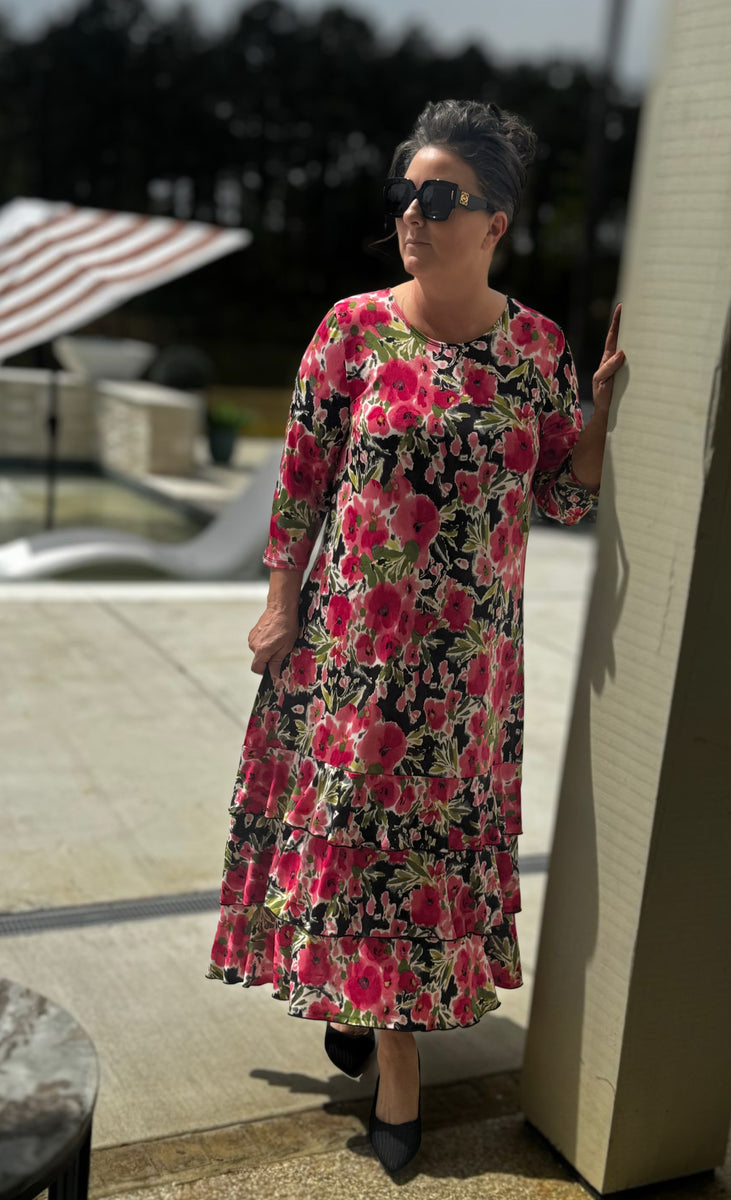 gabby maxi dress Gabby Ruffled Layering Dress-Printed – Zadie B's Fashions