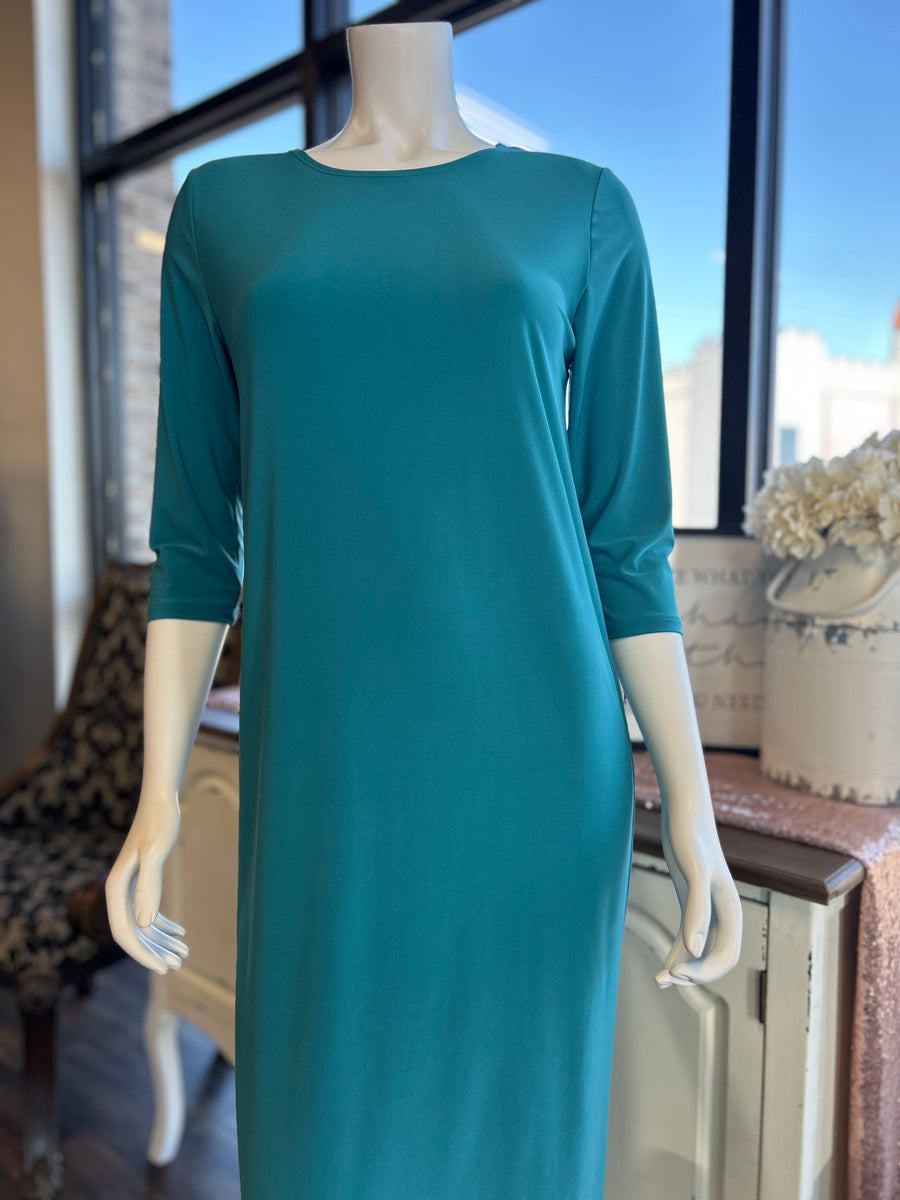 jersey shift dress with sleeves Layering Dress-Solid 1 – Zadie B's Fashions