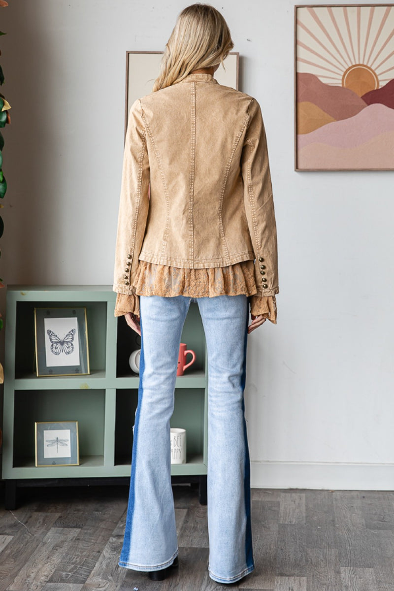 Mineral Washed Lace Ruffle Top – Zadie B's Fashions