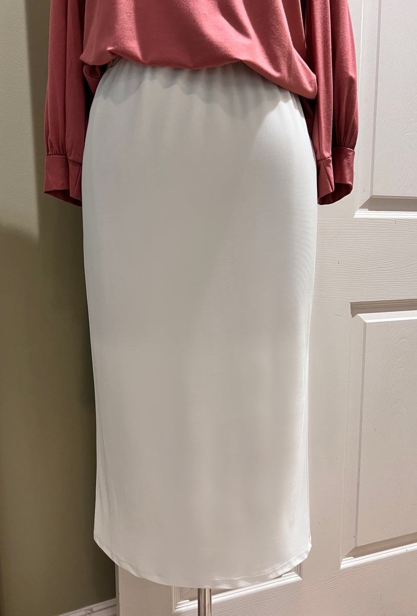 Pencil Skirt- Off White – Zadie B's Fashions