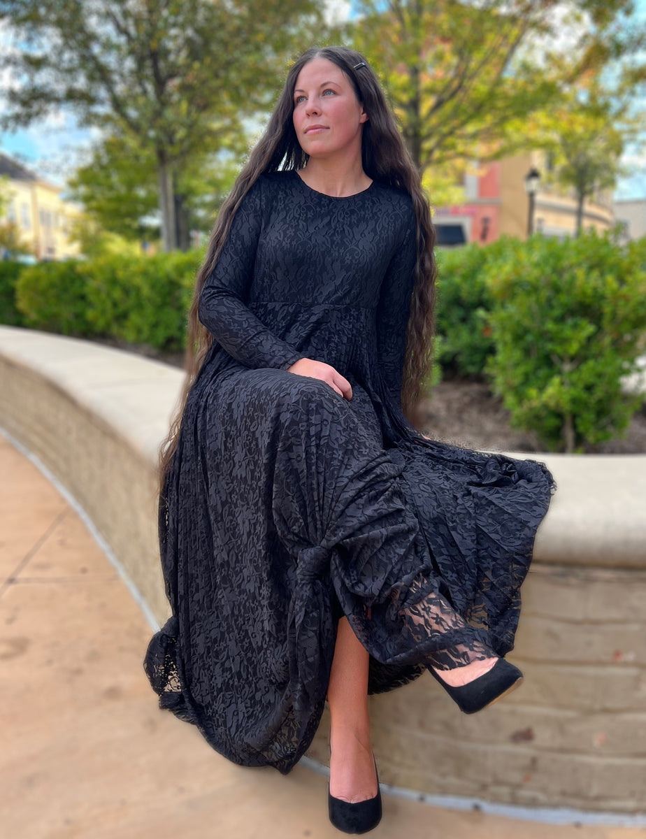Amina Pleated Lace Dress – Zadie B's Fashions