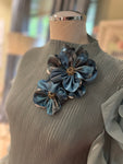 Double Flower Brooch (magnetic back)#23