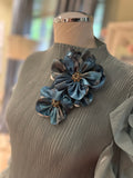 Double Flower Brooch (magnetic back)#23