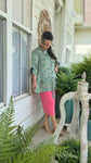 Heather Satin Pleated Top