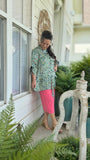 Heather Satin Pleated Top