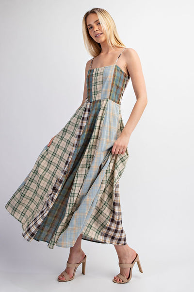 Mixed Checkered Midi Dress – Zadie B's Fashions