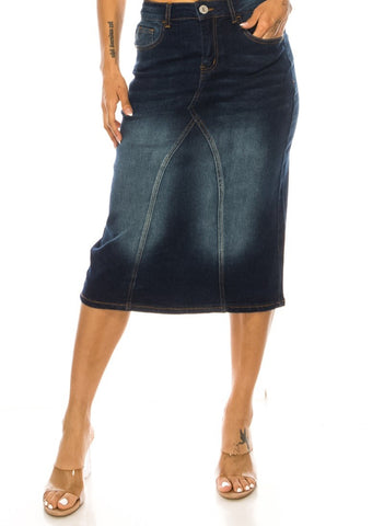 Triangle Cut Denim Skirt
