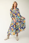 Floral Ruffle Bottom Maxi Dress