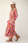 Floral Ruffle Bottom Maxi Dress