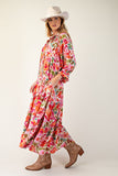 Floral Ruffle Bottom Maxi Dress