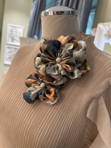 Double Flower Brooch (magnetic back)#22