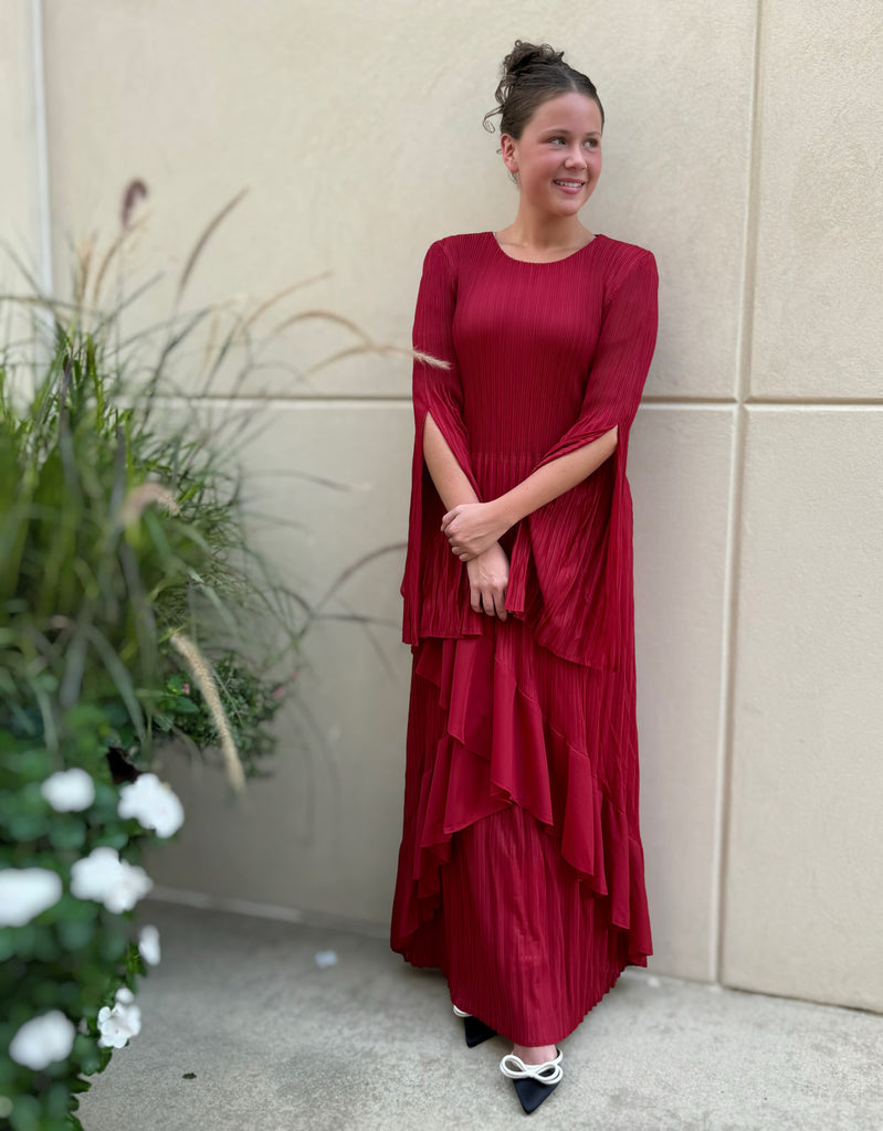 Hazel Diagonal Ruffled Dress Zadie B's Fashions Hazel Diagonal Ruffled Dress Zadie B's Fashions