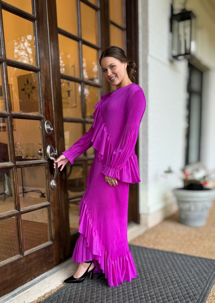 Ashton Ruffle Pleat Dress – Zadie B's Fashions Ashton Ruffle Pleat Dress – Zadie B's Fashions