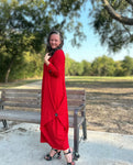 Sage Triangular Button Dress