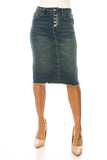 Denim Skirt w/ Fringe Hem