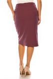 Twill Calf Length Denim Skirt-Carbenet