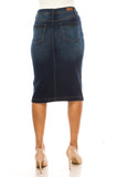 Tuck Embellished Denim Skirt