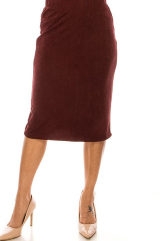 Corduroy Calf Length Skirt