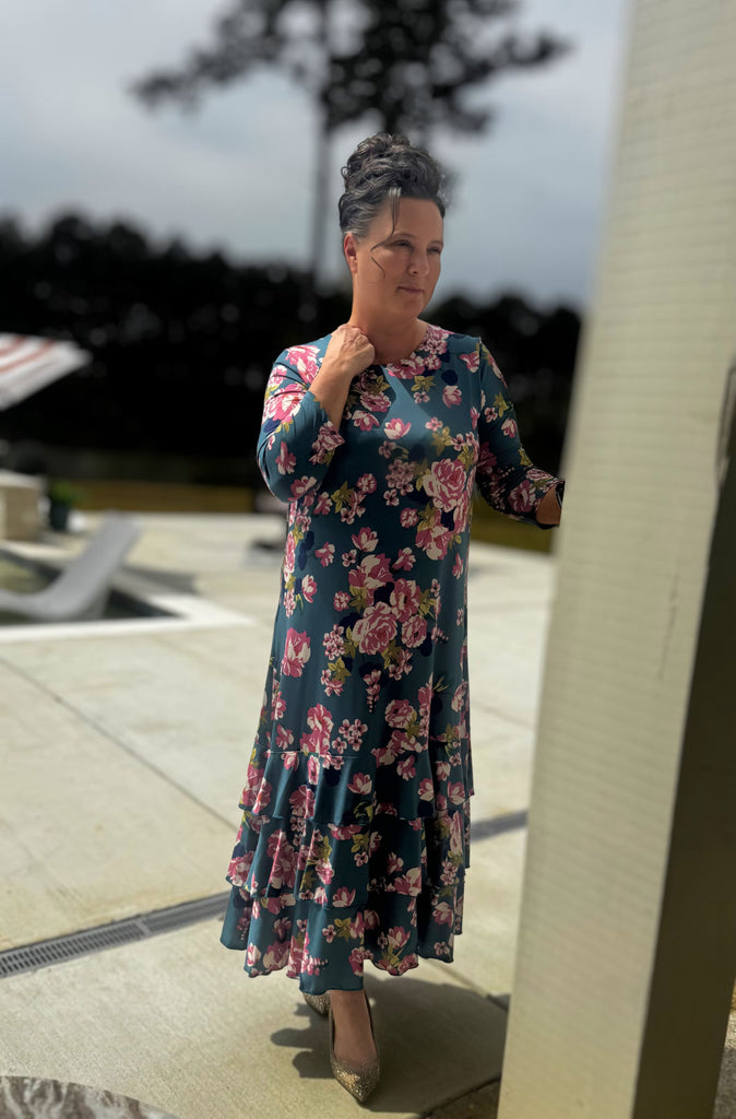 Gabby Ruffled Layering Dress-Printed – Zadie B's Fashions