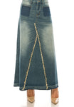 Long A-line Denim Skirt 87268