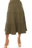 Corduroy Tiered Skirt