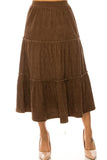 Corduroy Tiered Skirt