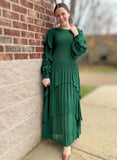 Alaina Pleated Chiffon Dress