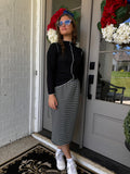 Pencil Skirt Knit-Striped