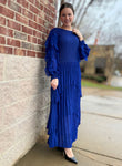 Alaina Pleated Chiffon Dress