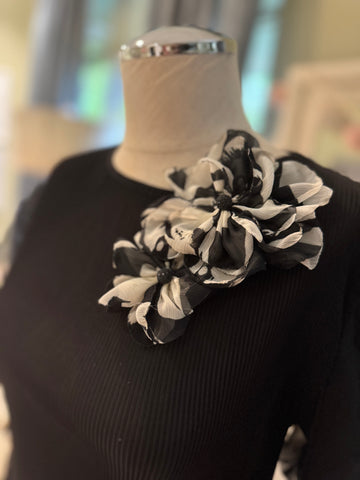Double Flower Brooch (magnetic back)#26