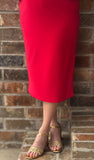 Pencil Skirt Red