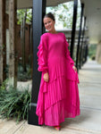 Alaina Pleated Chiffon Dress