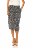 Leopard Print Denim Skirt