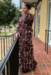 Kari Leopard Pleat Dress