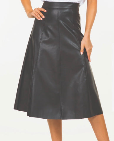 Midi Faux Leather Skirt SA-23