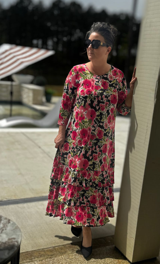 Gabby Ruffled Layering Dress-Printed – Zadie B's Fashions