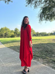 Sage Triangular Button Dress