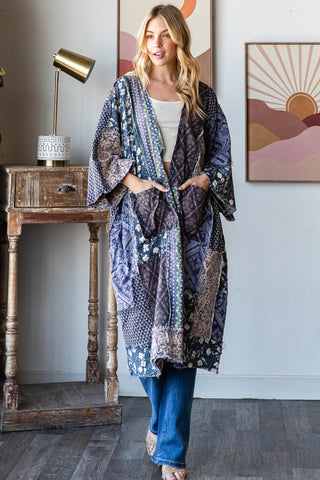 Mix Print Duster w/ Pockets