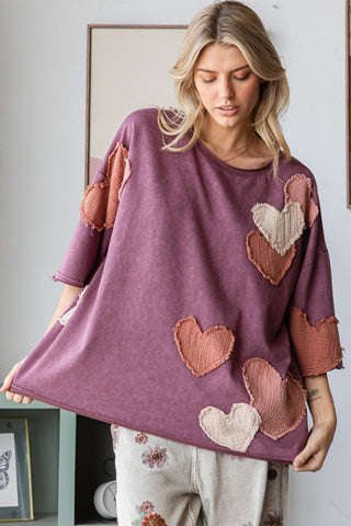 Patchwork Heart Mix Top