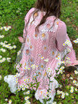 Ivory Lace Vest - Pink Daisy 608-U013