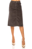 Stretch Velvet Basic 5 Pockets A-Line Skirt