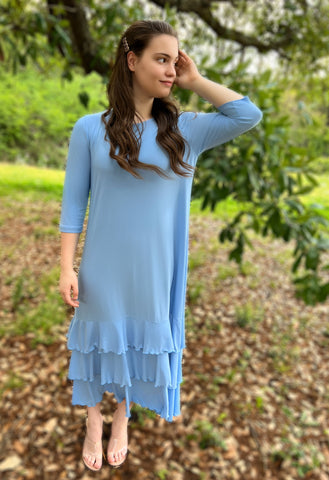 Gabby Ruffled Layering Dress Solid Zadie B's Fashions Gabby Ruffled Layering Dress Solid Zadie B's Fashions