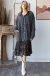 Ruffle Hem Shirt Dress